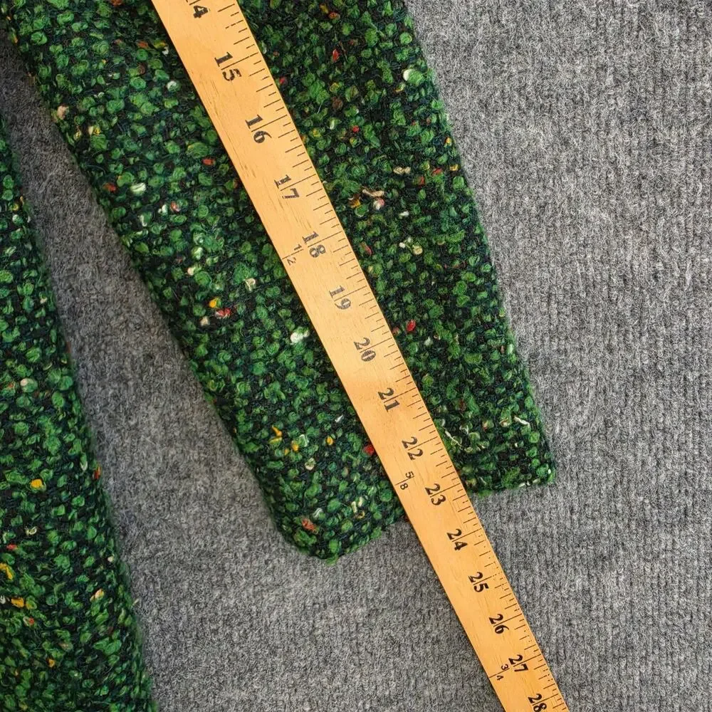 J Crew Coat Women 4 Daphne Boucle Tweed Single Breasted Green Preppy Chic